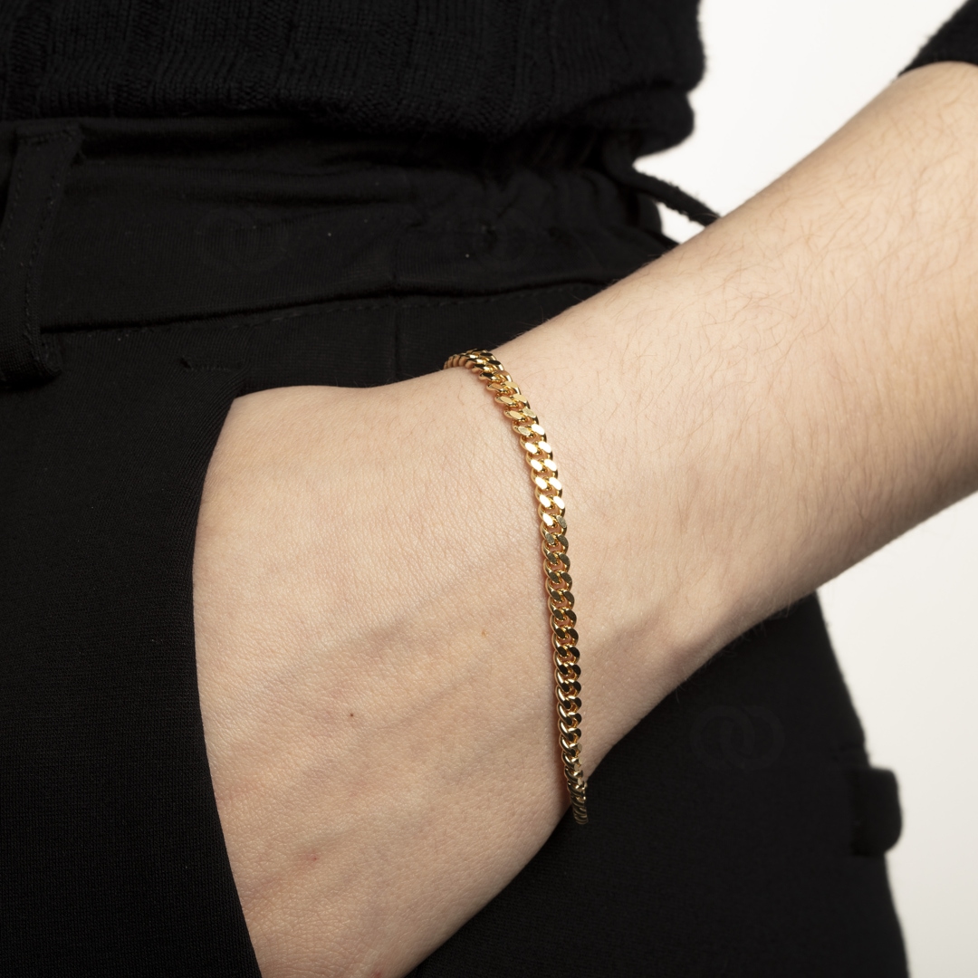 Panzerarmband 750/18 K Gelbgold 4.2mm 19cm