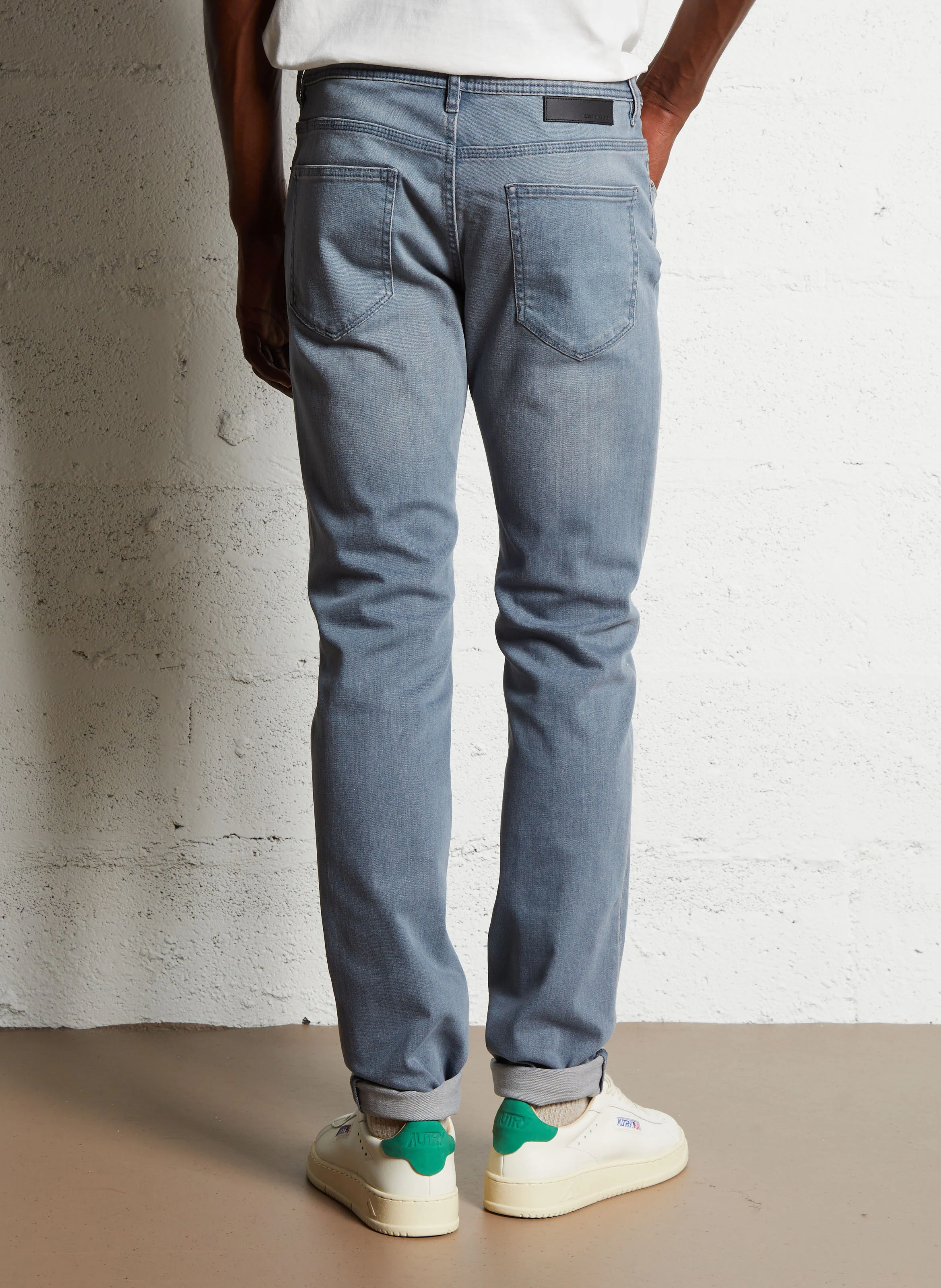Jean slim taille normale en coton | Bleu