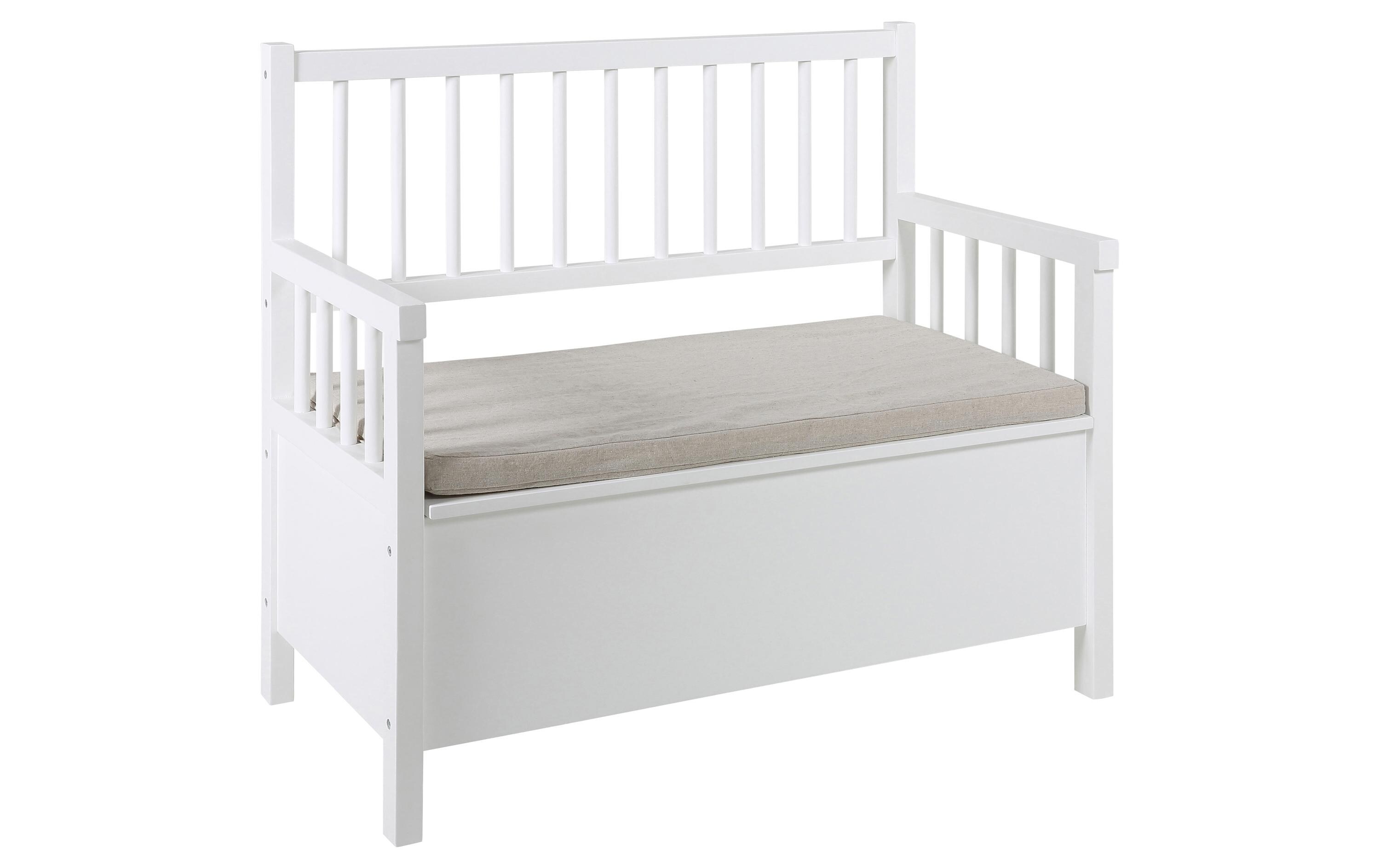 Sitzbank Aster 90 x 48 x 85 cm, Weiss<br>Sitzbank