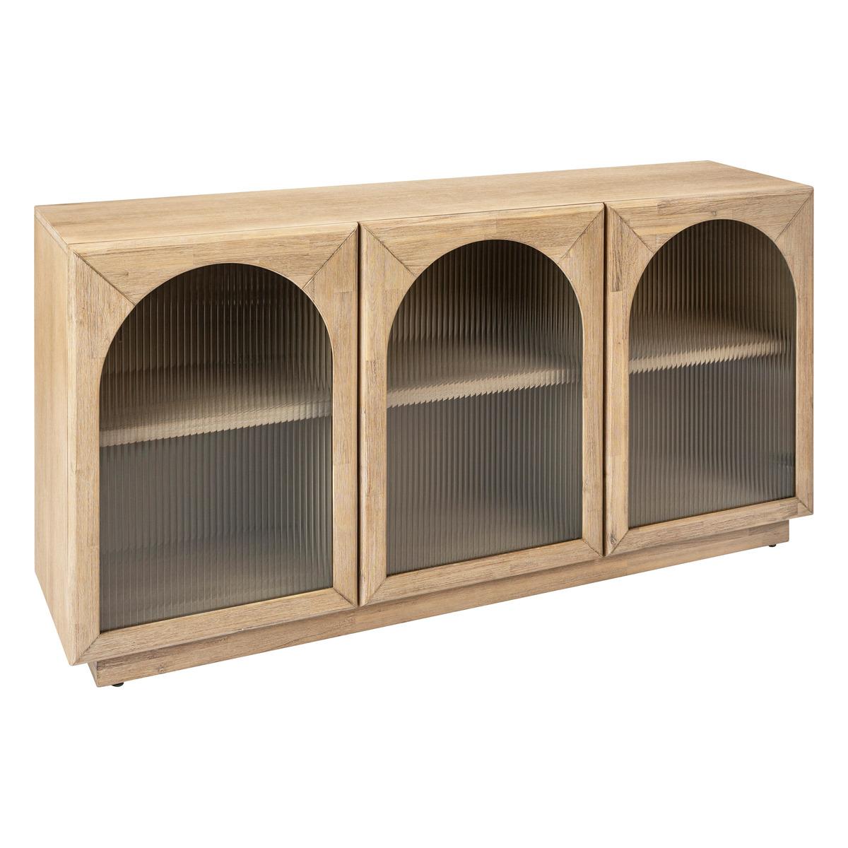 BUFFET 3 PORTES VERRE LOUSADA ACACIA D.160X80CM