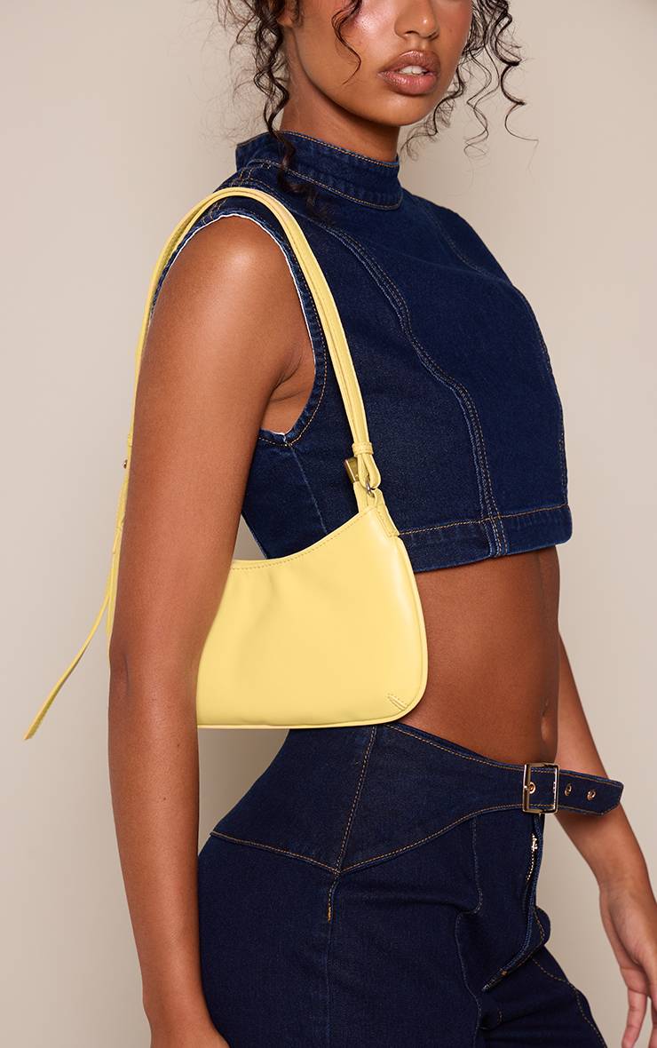 Butter Yellow Sac Baguette D'épaule En Synthétiquecuir Texturé