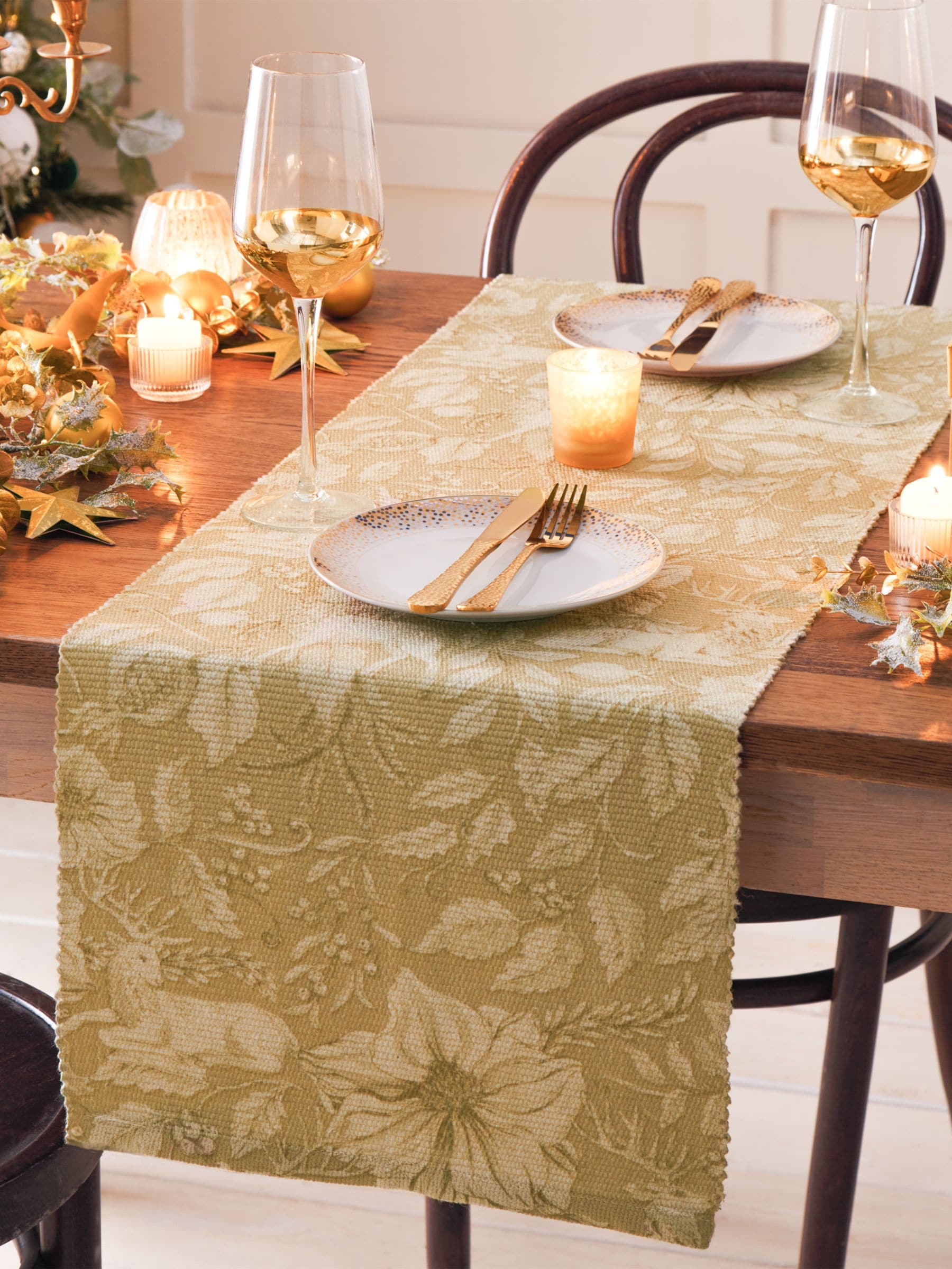Paoletti kersttafelloper met hertprint