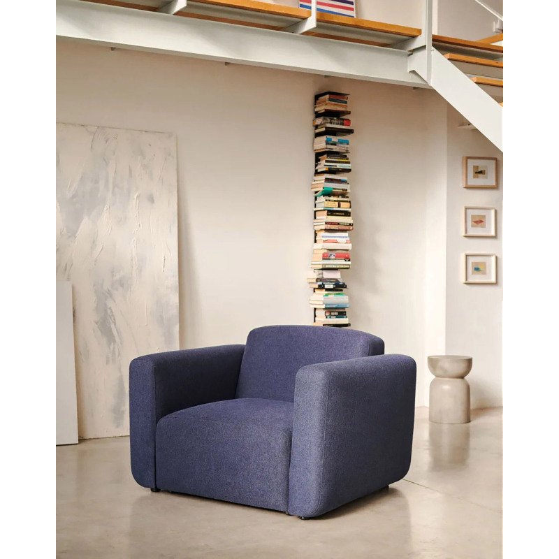 Fauteuil modulable Neom tissu bleu - 1 place avec accoudoirs