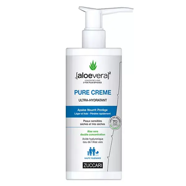 (aloevera)2 Zuccari Pure Crème Ultra-Hydratant 400ml