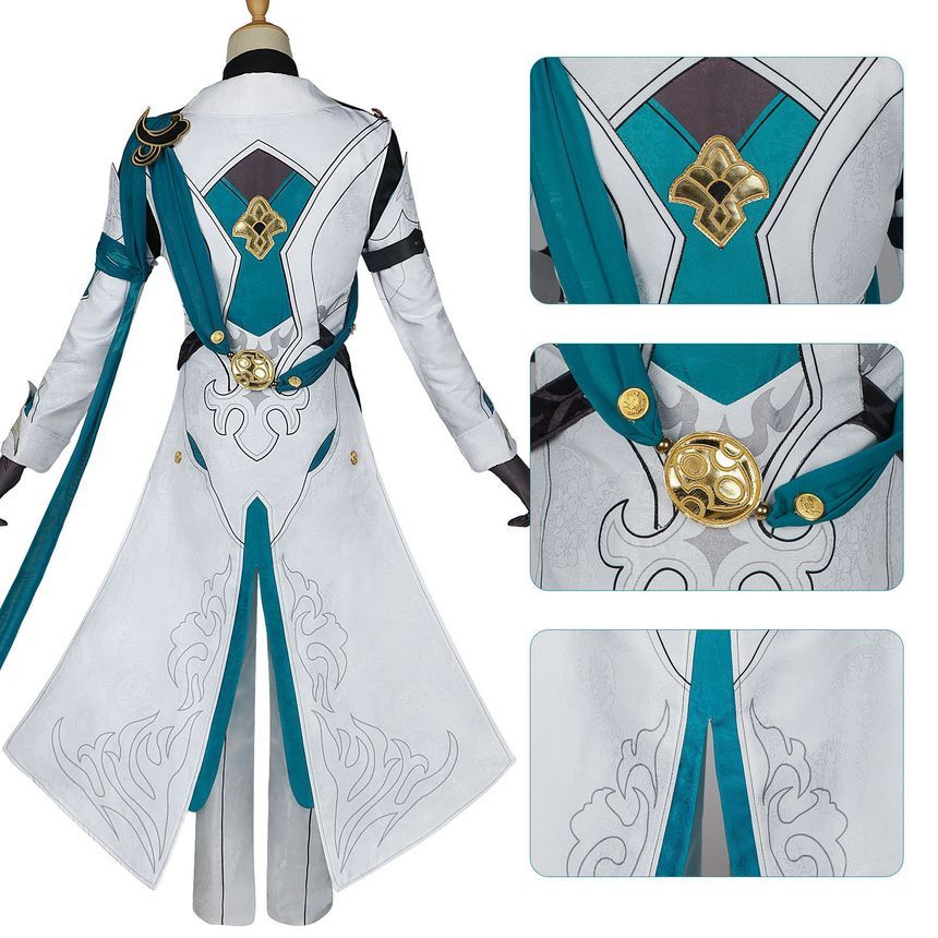 Custaplayu - Honkai Star Rail Luocha Cosplay Kostuum / Pruik / Applique Platform Chunky Heel Hoge Laarzen / Set