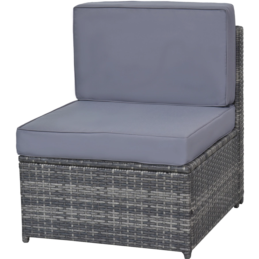 Outsunny Rattan Gartengarnitur als 7-teiliges Set grau