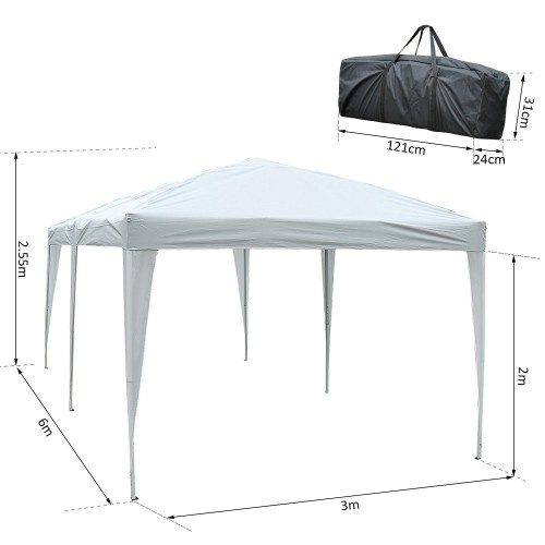 Tenda de jardim em aço branco