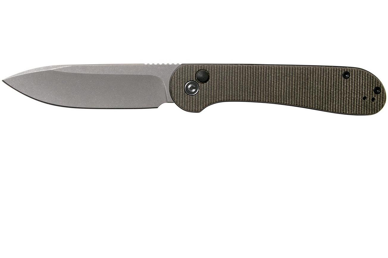 Civivi Elementum Button Lock C2103C Stonewashed, Dark Green Micarta zakmes