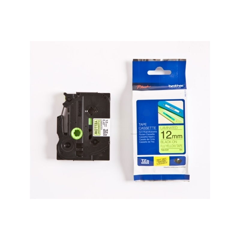 Brother P-Touch Band TZe-C31, 12 mm, schwarz auf gelb