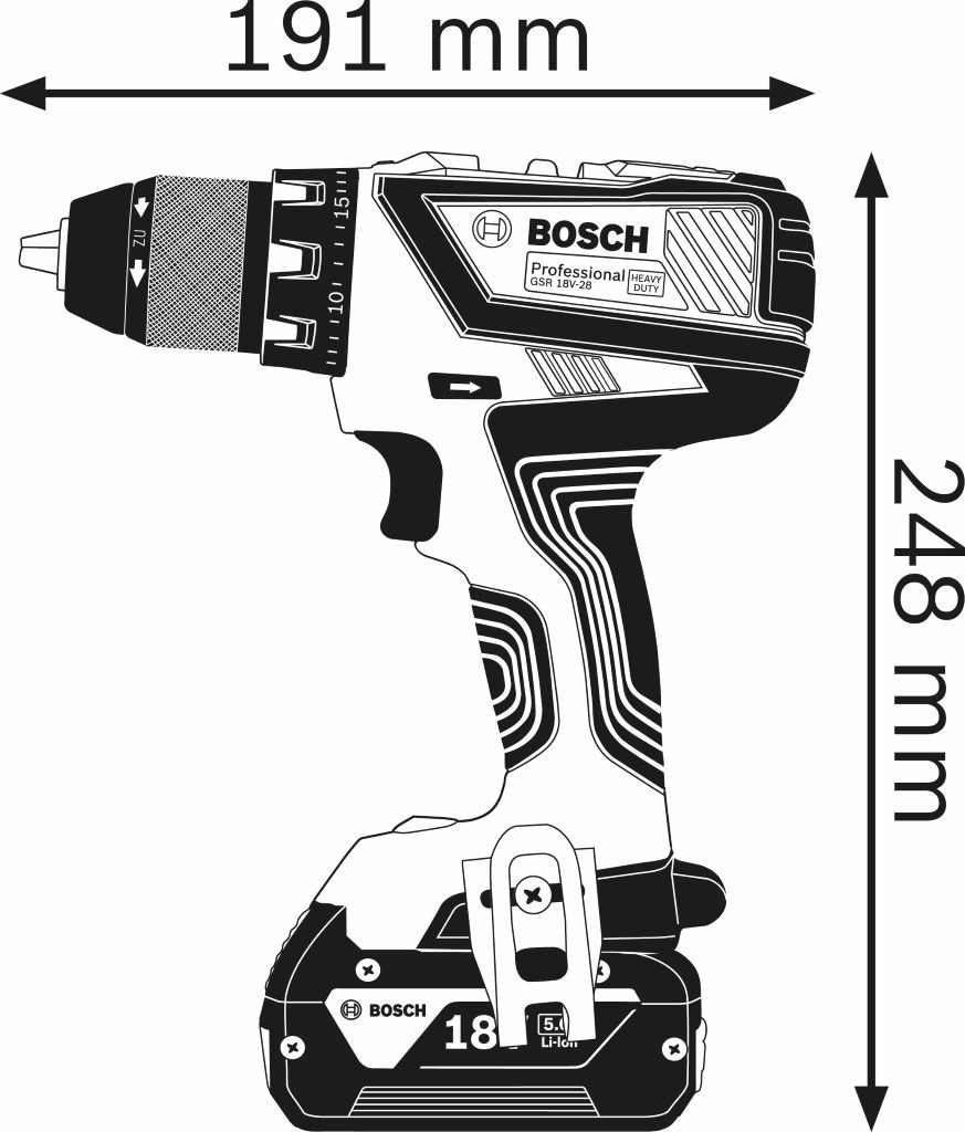 Bosch GSR 18V-28 Accu schroefboormachine set in L-Boxx - 06019H410A
