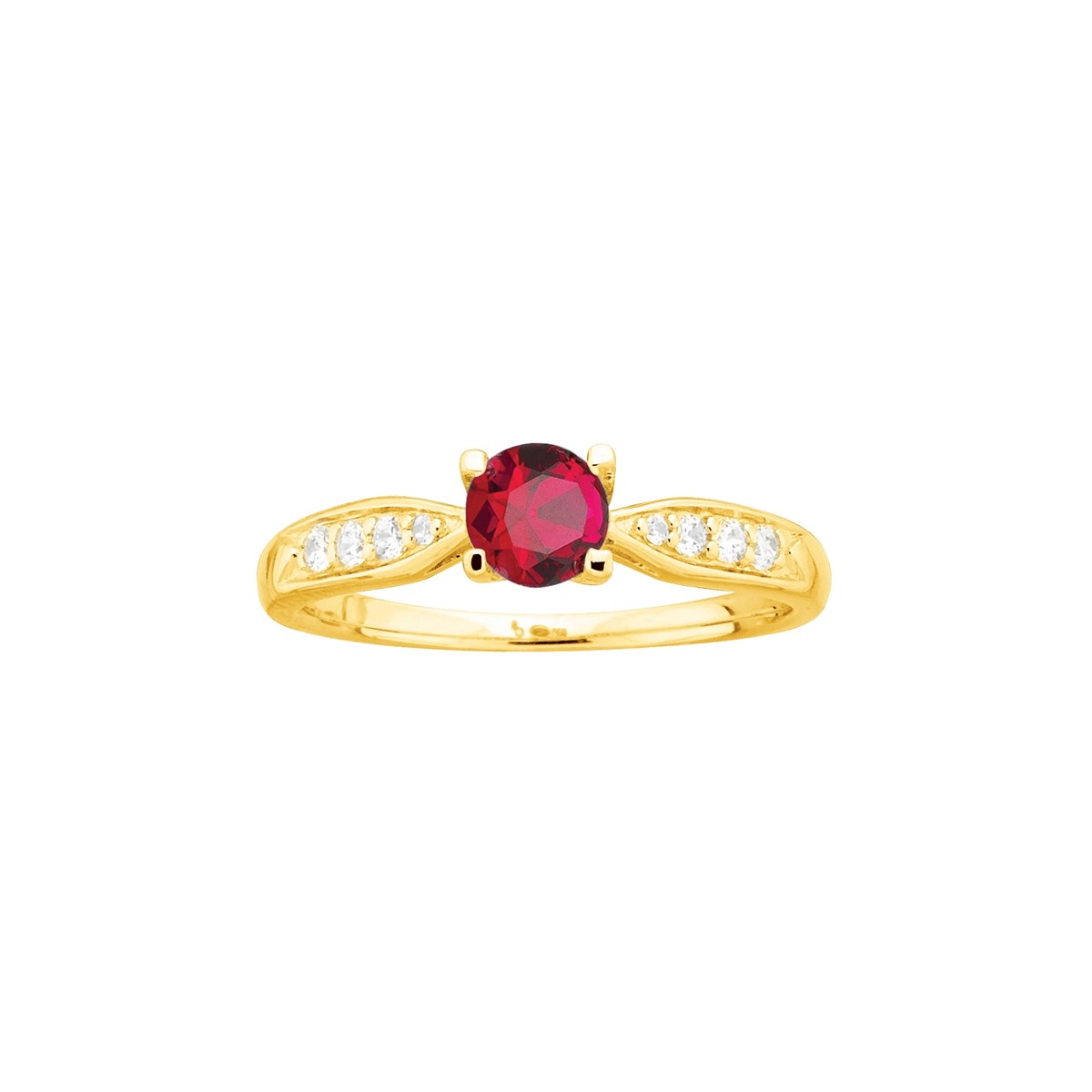 Bague en Plaqué Or avec spinelle rouge rubis