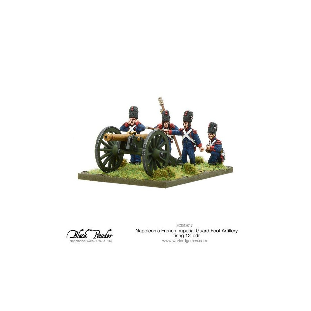 Napoleonic French Imperial Guard Foot Artillery firing 12-pdr