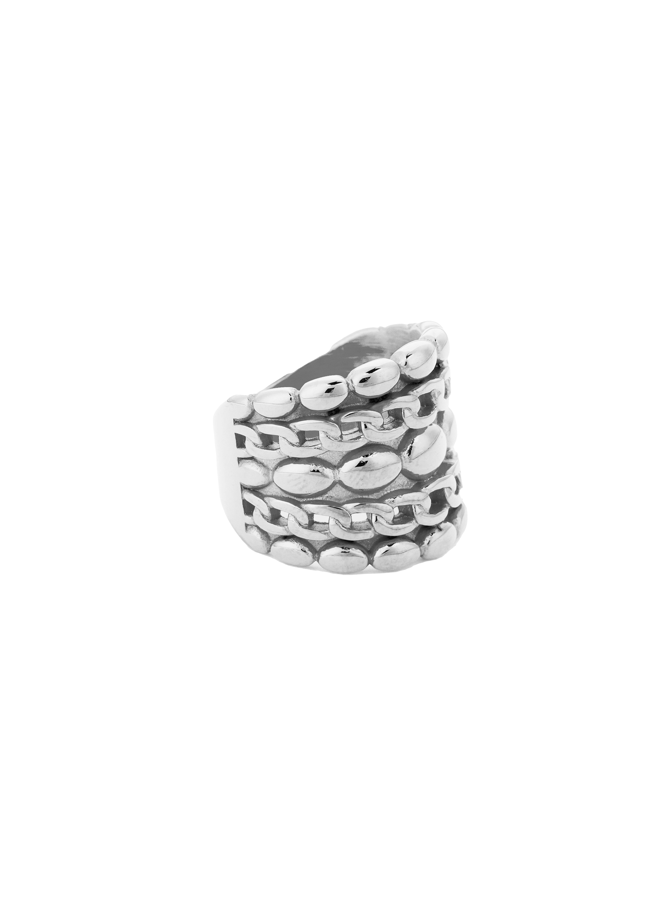 HELLENIS - Bague tressé en acier inoxydable | Argent