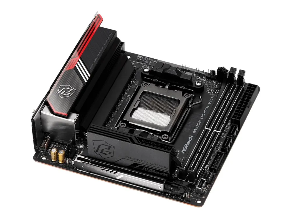 [OUTLET] - ASRock B650E PG-ITX WiFi - Bundkort - mini ITX - Socket AM5 - AMD B650 Chipset - USB 3.2 Gen 1, USB 3.2 Gen 2, USB-C 3.2 Gen2, USB-C 3.2 Gen 2x2 - Bluetooth, 2.5 Gigabit LAN, Wi-Fi 6 - onboard grafik (CPU påkrævet) - High Definition Audio