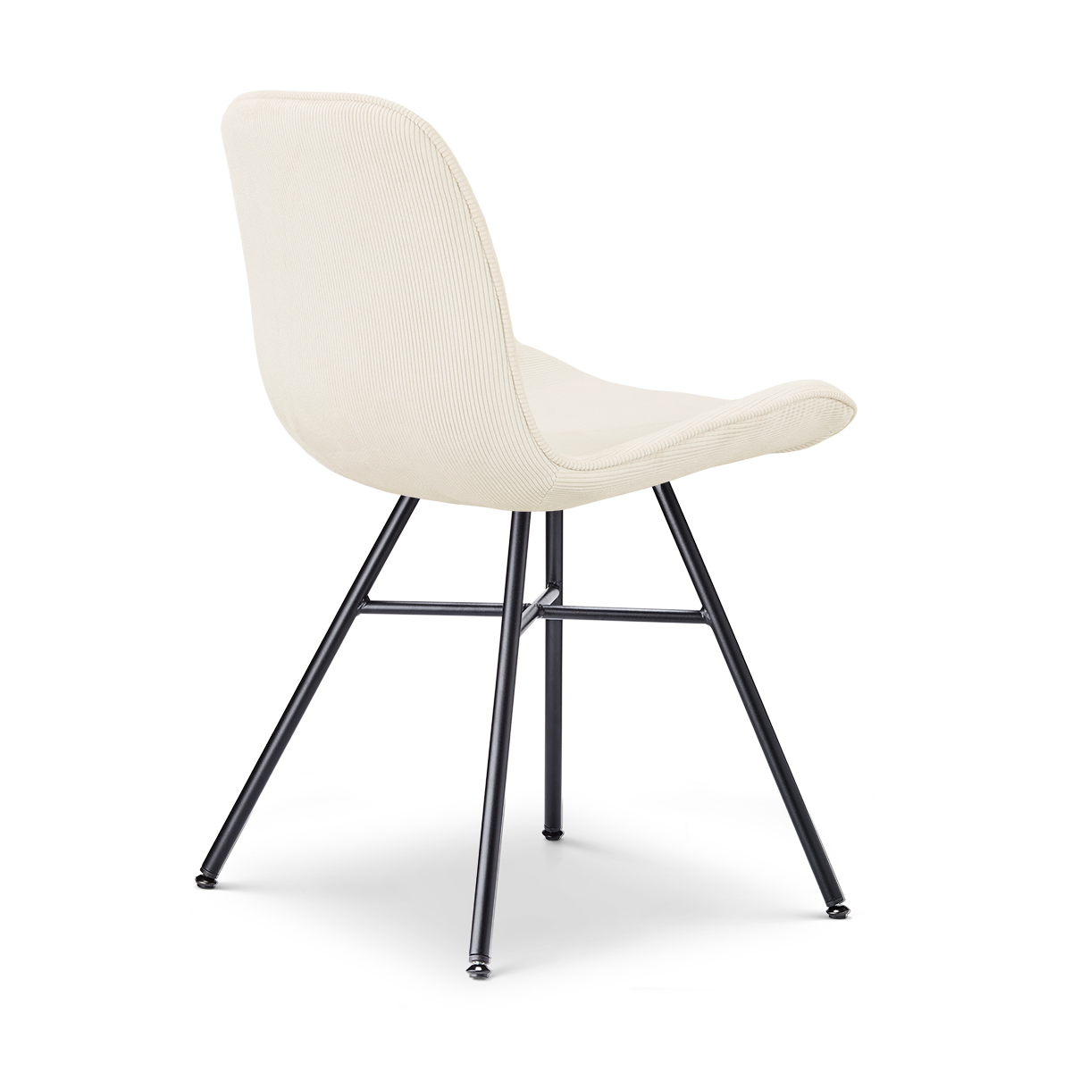 Eetkamerstoel Noa-Fé zwart onderstel rib beige
