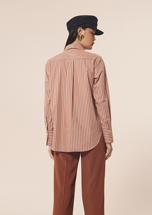 Chemise Carrierose en popeline à rayures
