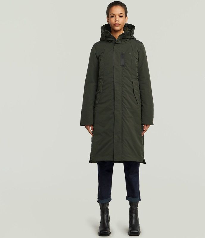 G-star - Vodan 2.0 Long Jas - Slim Fit - Gewatteerd - Met Capuchon