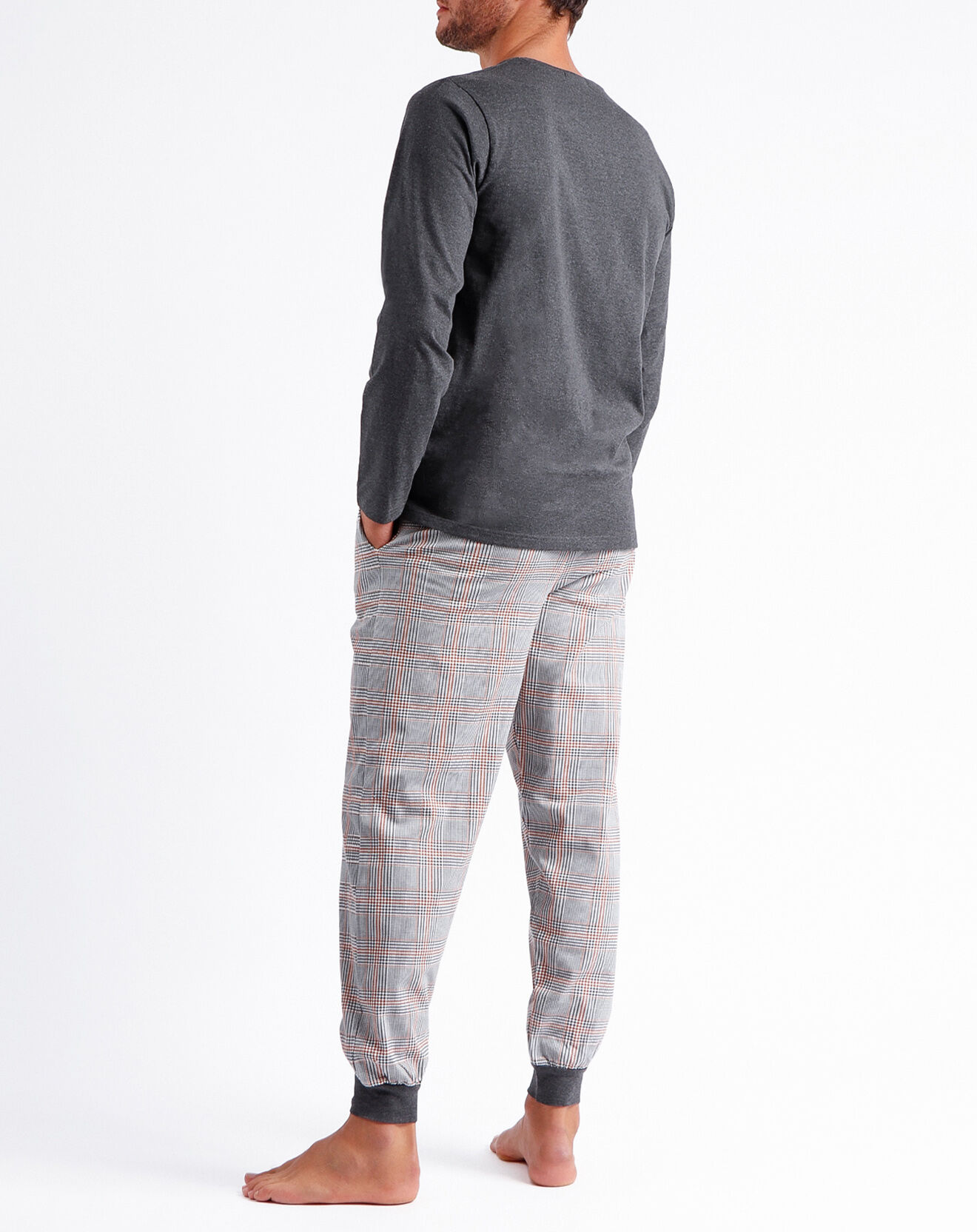 Admas Pyjama T-Shirt Manches Longues & Pantalon jasper gris