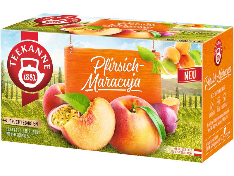 Teekanne Teebeutel Pfirsich-Maracuja 20 Stück Früchteteemischung mit Maracuja- und Pfirsicharoma