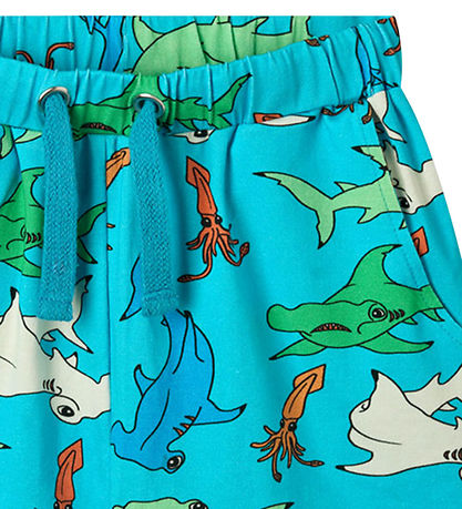 Småfolk Shorts - Blue Atoll m. Hammerhaie