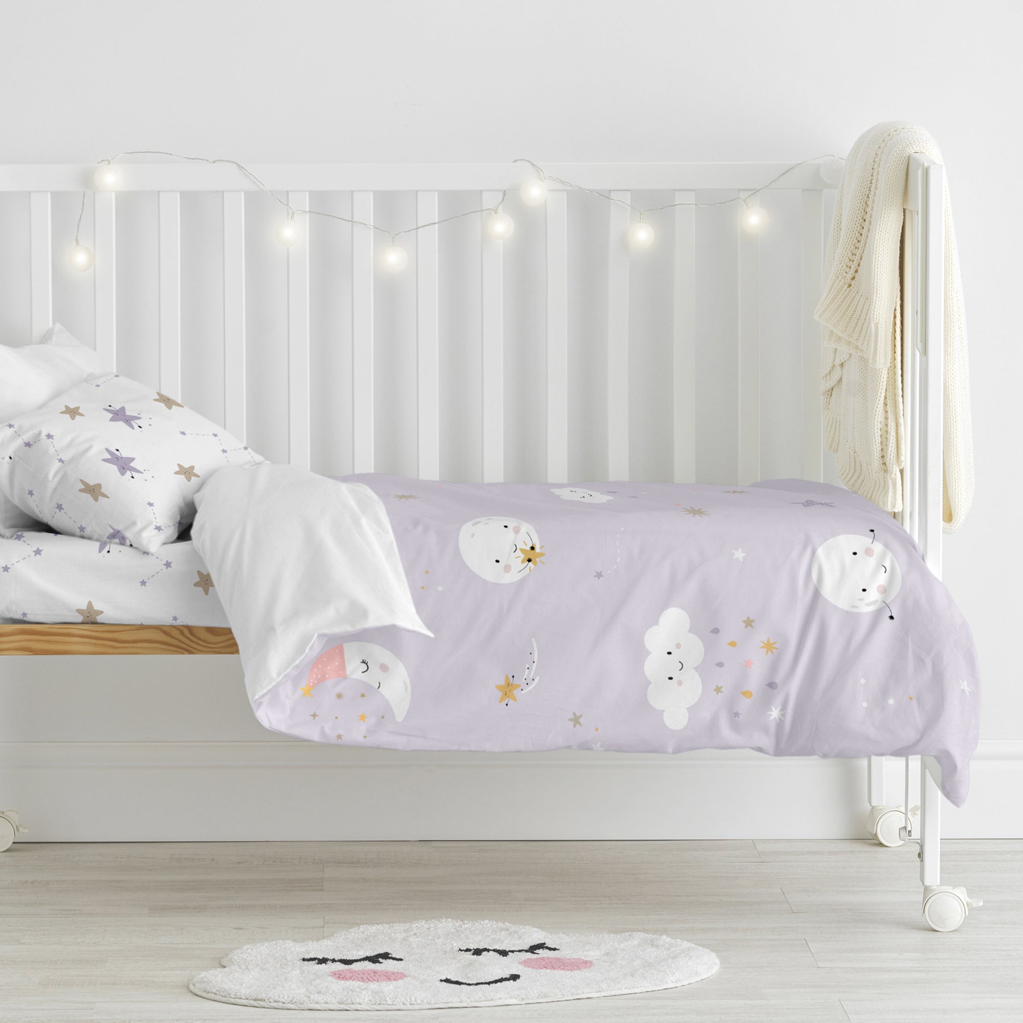 Moons Dekbedovertrek 2-delig 115x145 cm (Maxiledikant) Moshi Moshi, Veelkleurig, 100% katoen, de kwaliteit van 150 TC