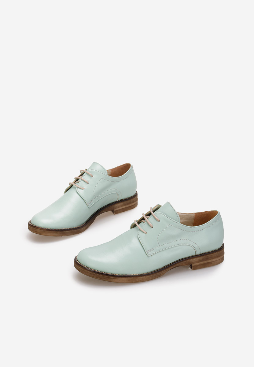 Chaussures derby en cuir turquoise Otivera