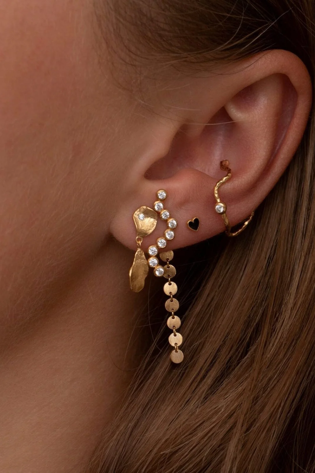 Stine A Clear Sea Earring With Stone Goldenen