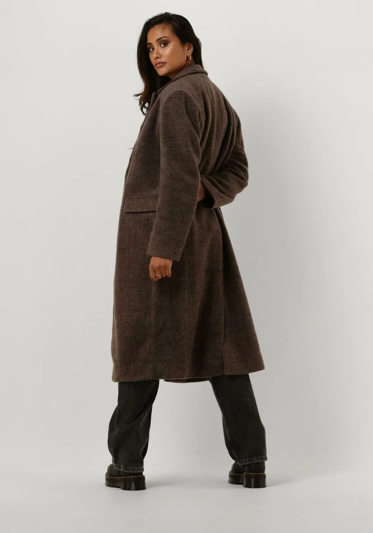 OBJECT grijze object mantel objolga wool coat noos
