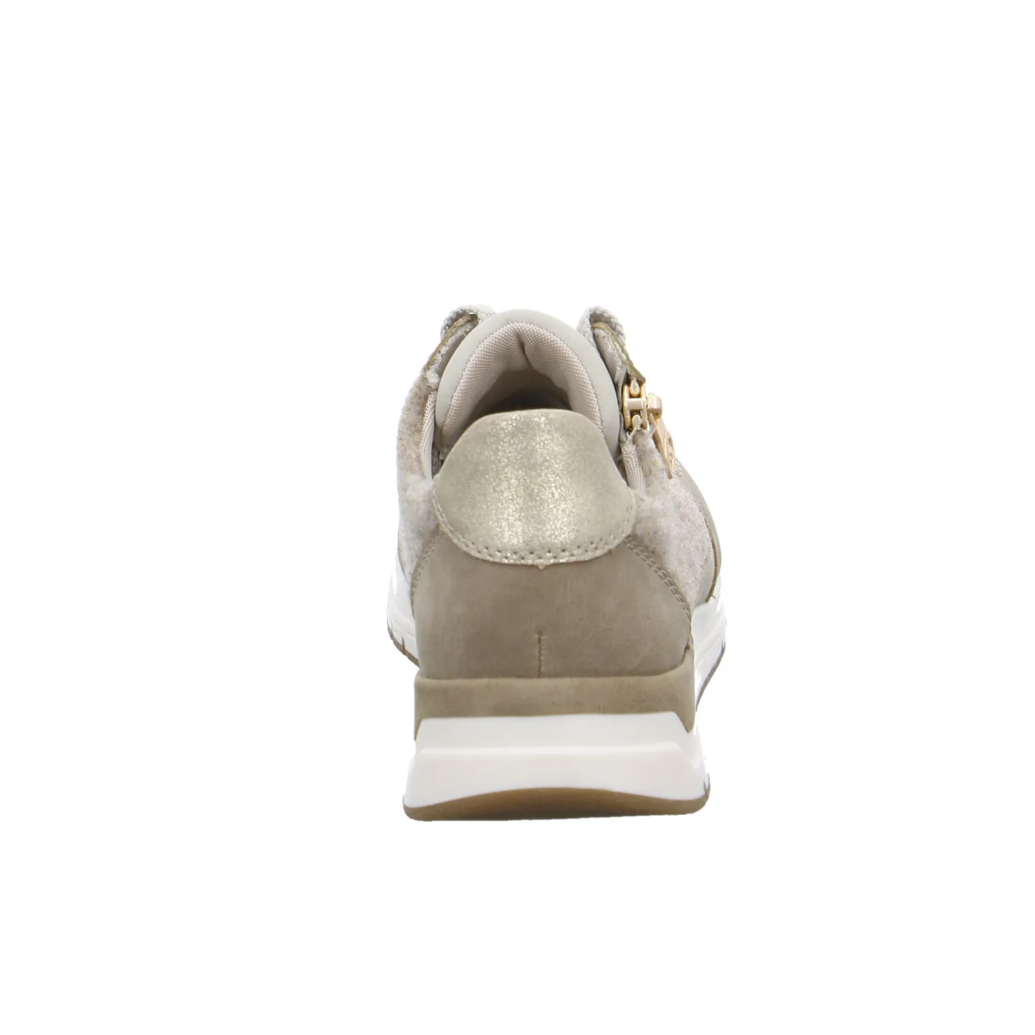 RIEKER Comfort-Schnürer Beige Lederimitat  mit Wechselfussbett
