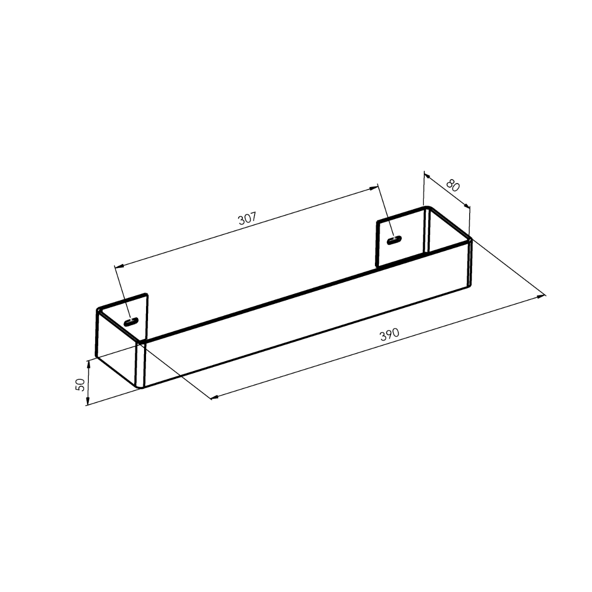 Sapho Tabella handdoekhouder 52x8cm RVS