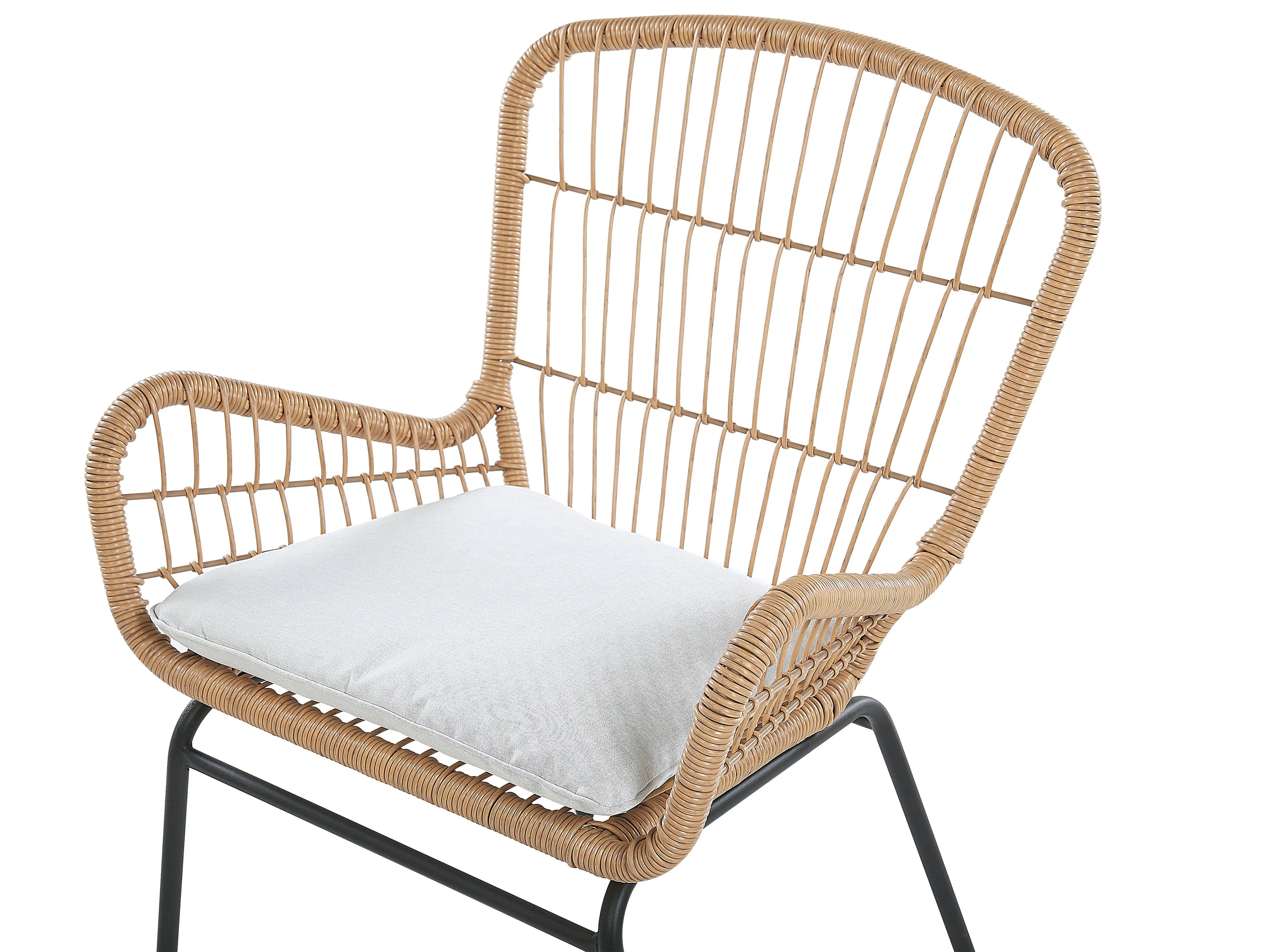 Bistroset met kussens LABICO PE rotan Lichtbruin