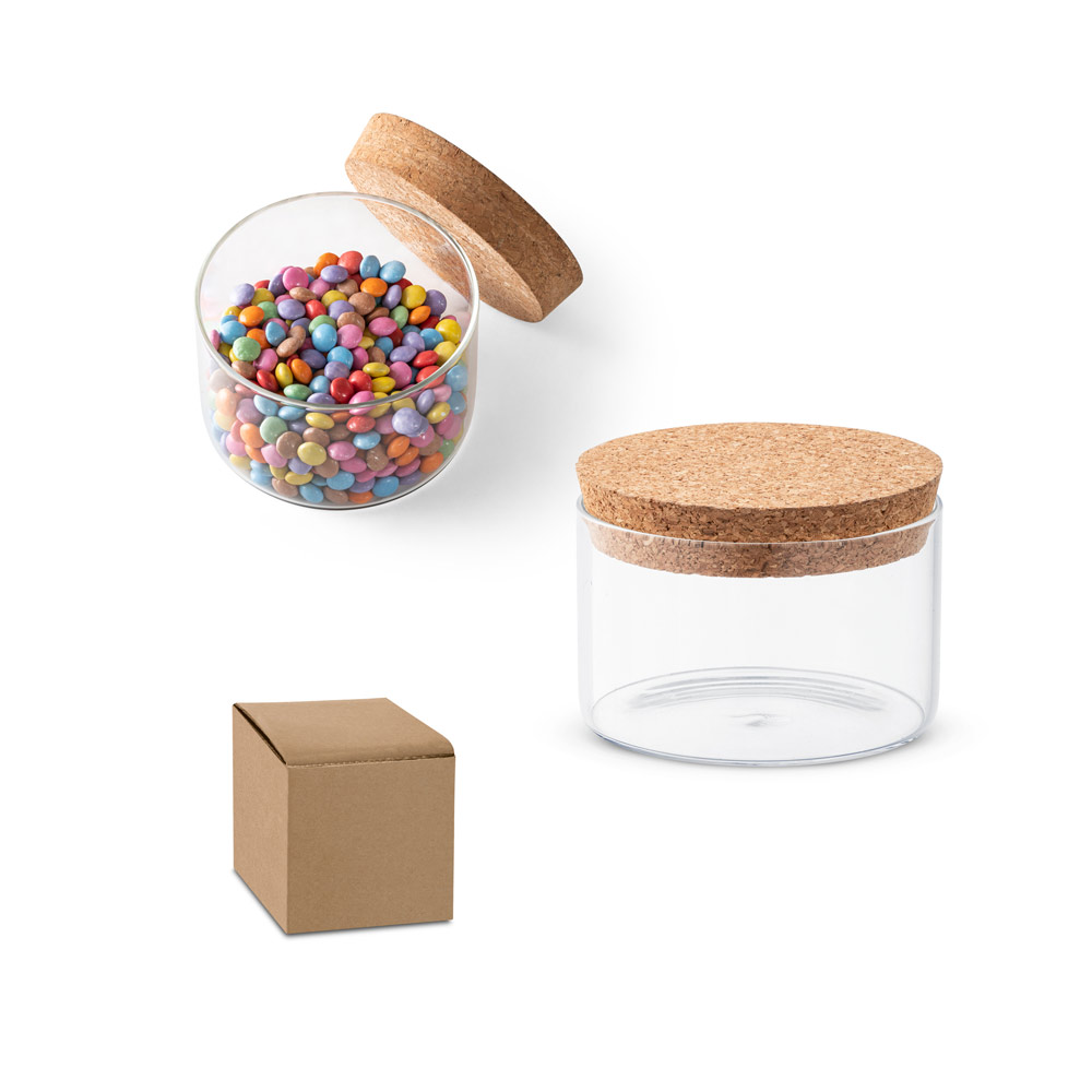 hi!dea 94099 - Bouteille en verre borosilicate et bouchon en liège 380 mL