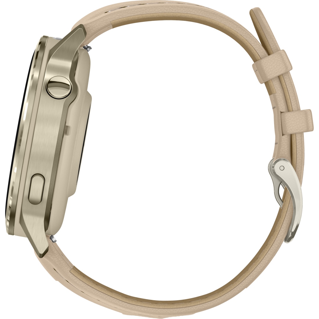 Garmin Venu 4 - 41mm Beige / Lunargold mit Lederarmband