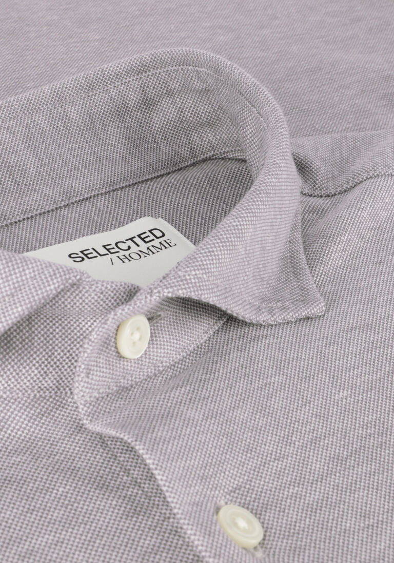 SELECTED HOMME beige selected homme casual overhemd slhslimbond-pique knit-shirt ls b