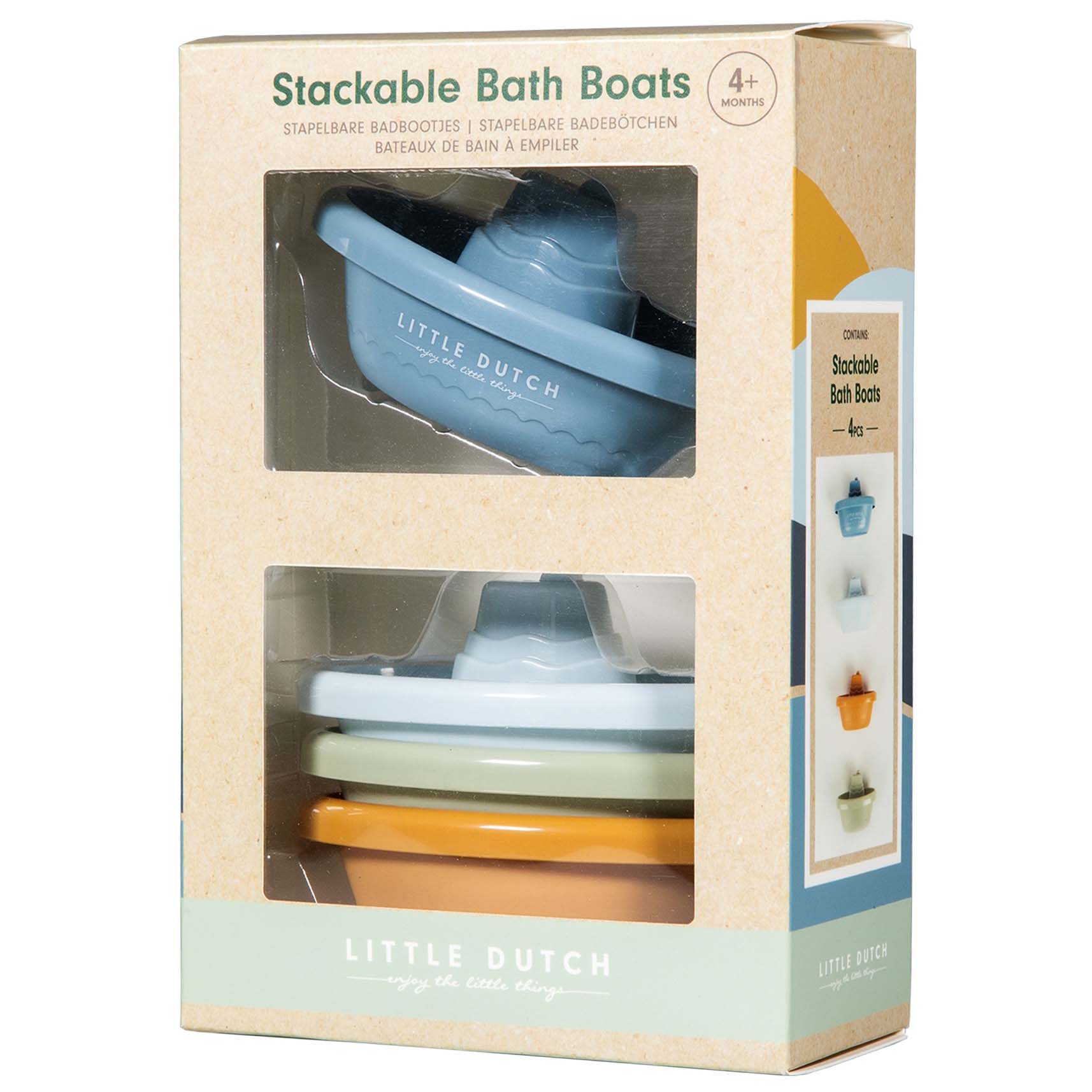 Little Dutch stapelbare badbootjes - 4 stuks blauw
