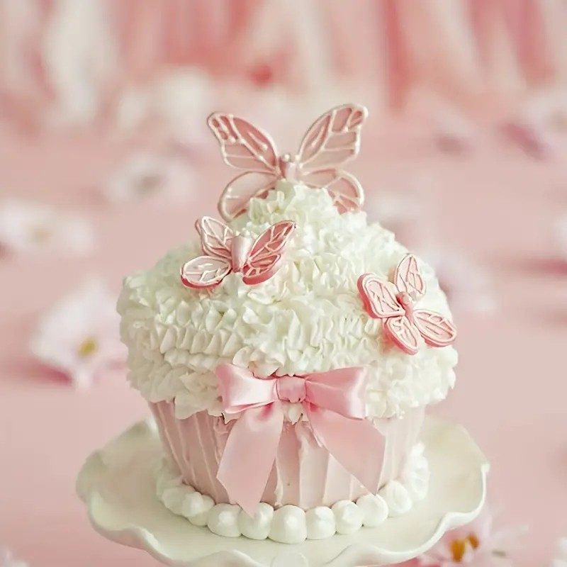 (6-fach) Silikon 3D Pralinen Form für Fondant / Schokolade Kuchen   Muffin Dekoration - Schmetterling