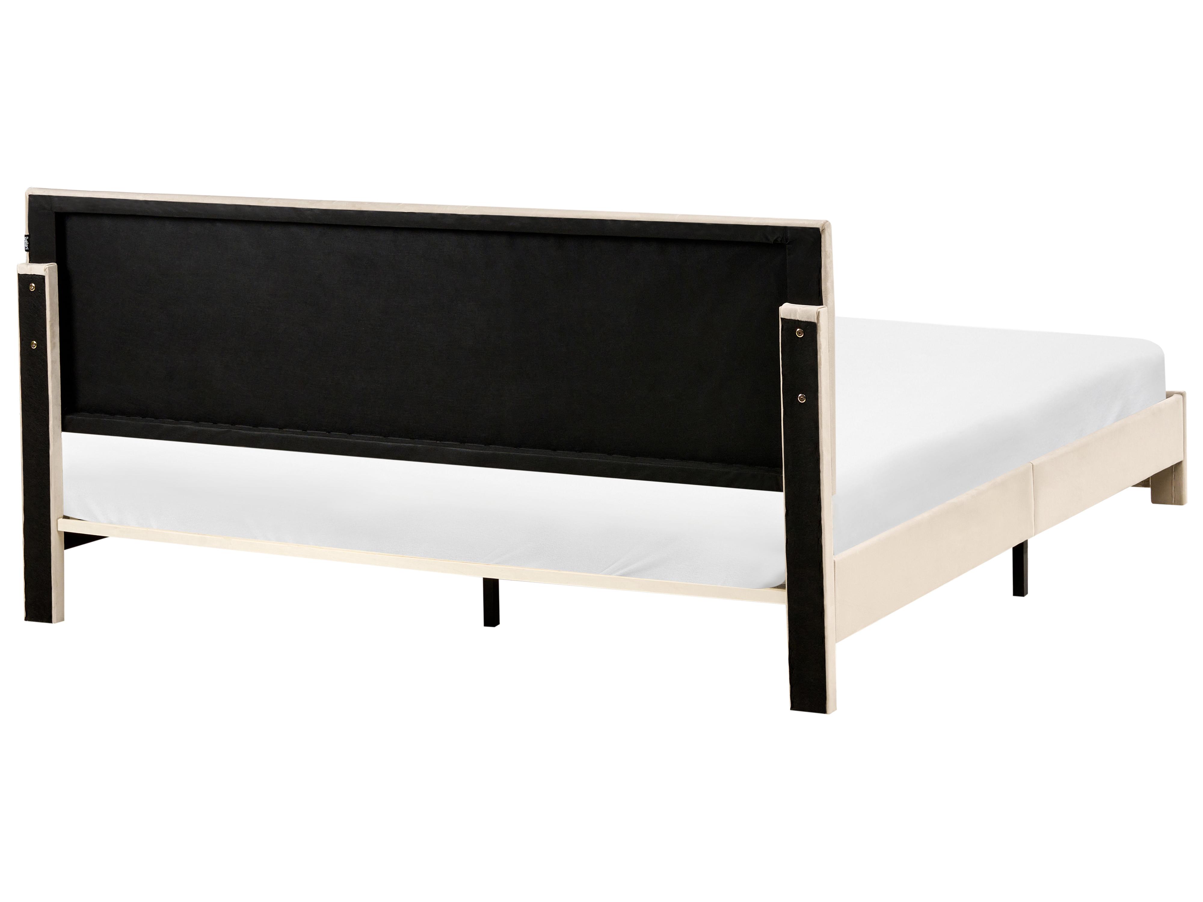 Bed met opbergladen Fluweel LONZAC 180 x 200 cm Beige