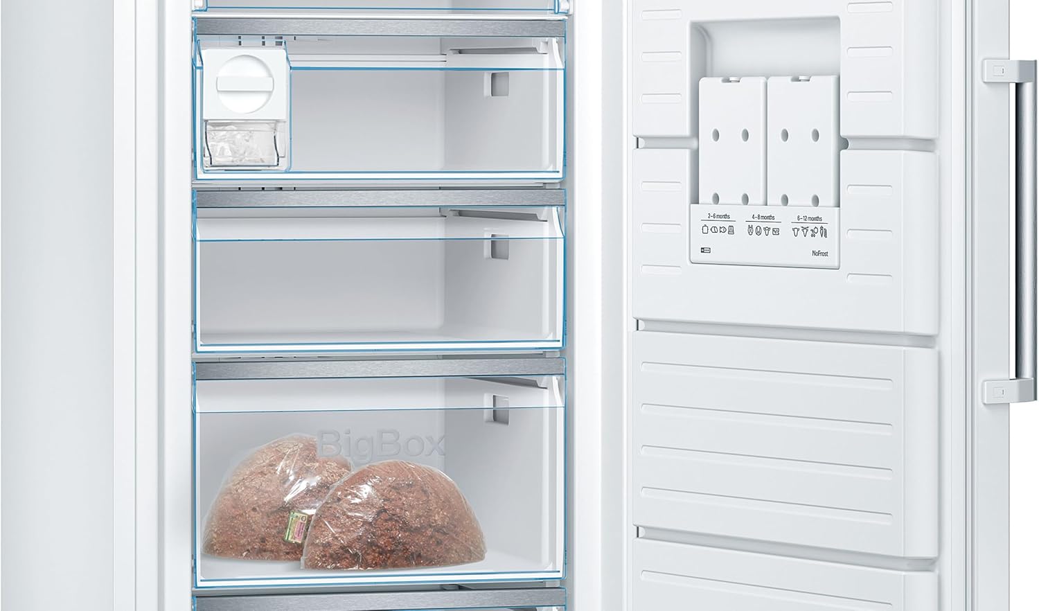 Bosch GSN58AWCV Serie 6 XXL-Gefrierschrank, 191 x 70 cm extra breit, 365 L, NoFrost nie wieder abtauen, LED-Beleuchtung gleichmäßige Ausleuchtung, BigBox Platz für großes Gefriergut