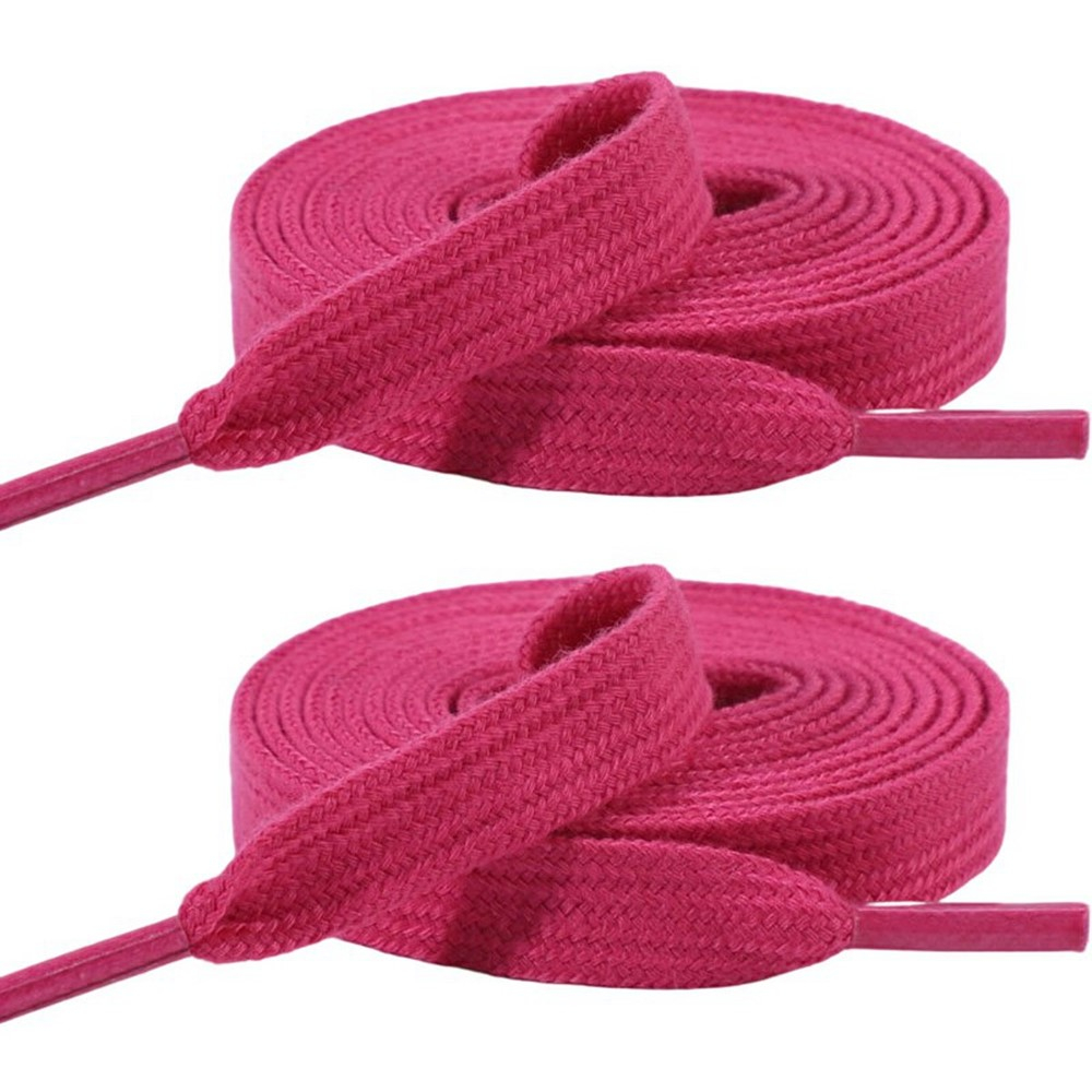 (1 Paar) 120cm Flache Baumwoll Schnürsenkel Klassische Sneaker Schuhbändel - Pink