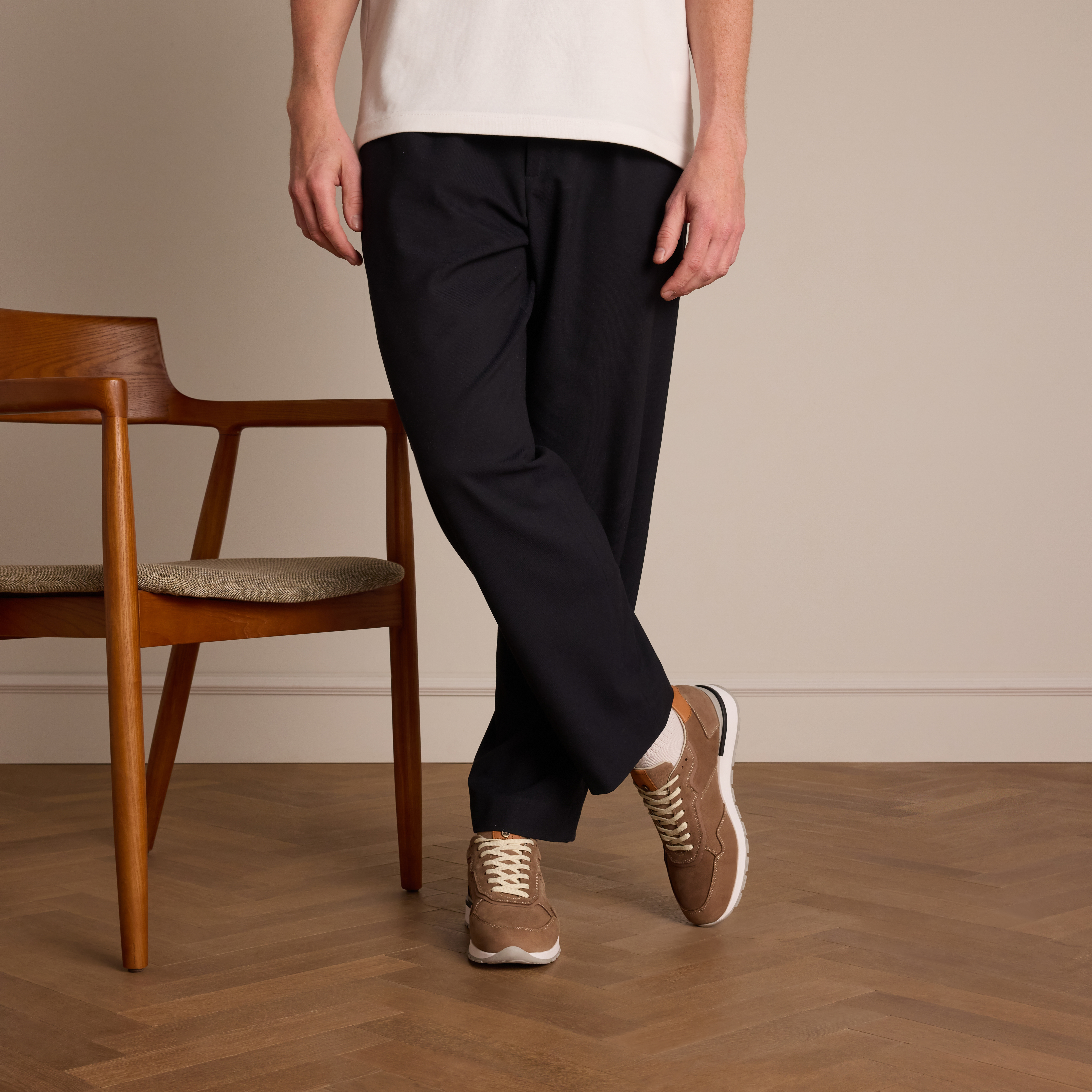 Beige nubuck sneakers