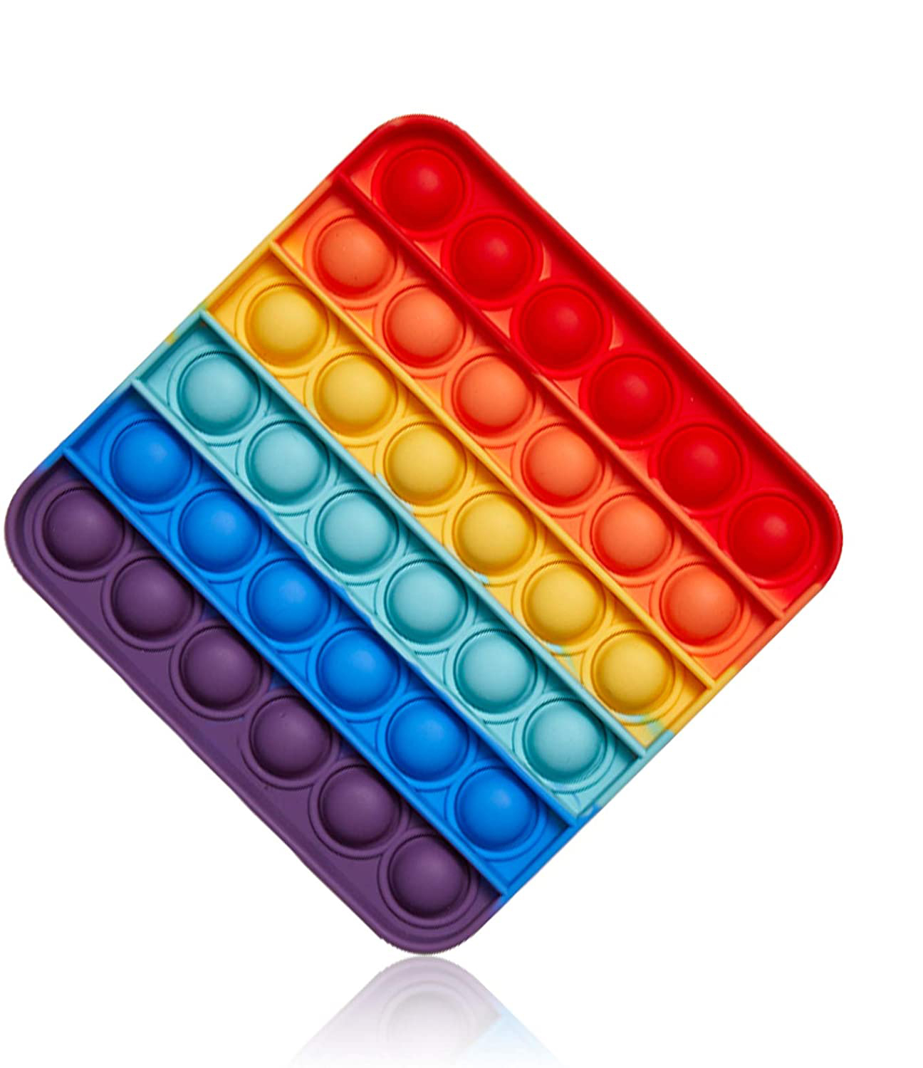 (125x125mm) Anti Stress Silikon Bubbles Pop It Fidget Spiel - Bunt