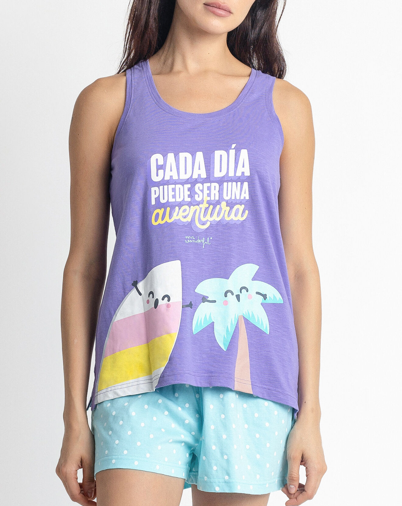 Mr Wonderful Pyjama Every day Débardeur & Short violet