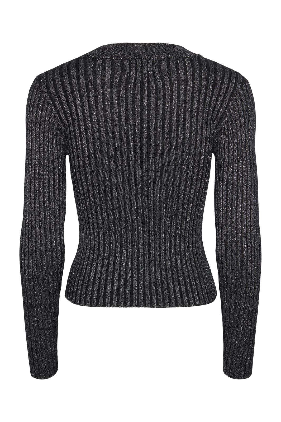 Pieces Pccrista Ls Lurex O-Neck Knit Mm 4546396 black silver lurex
