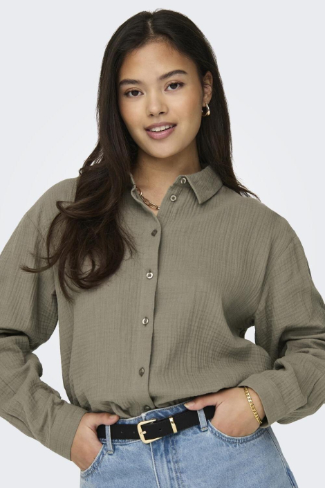 Jacqueline de Yong taupe dames blouse
