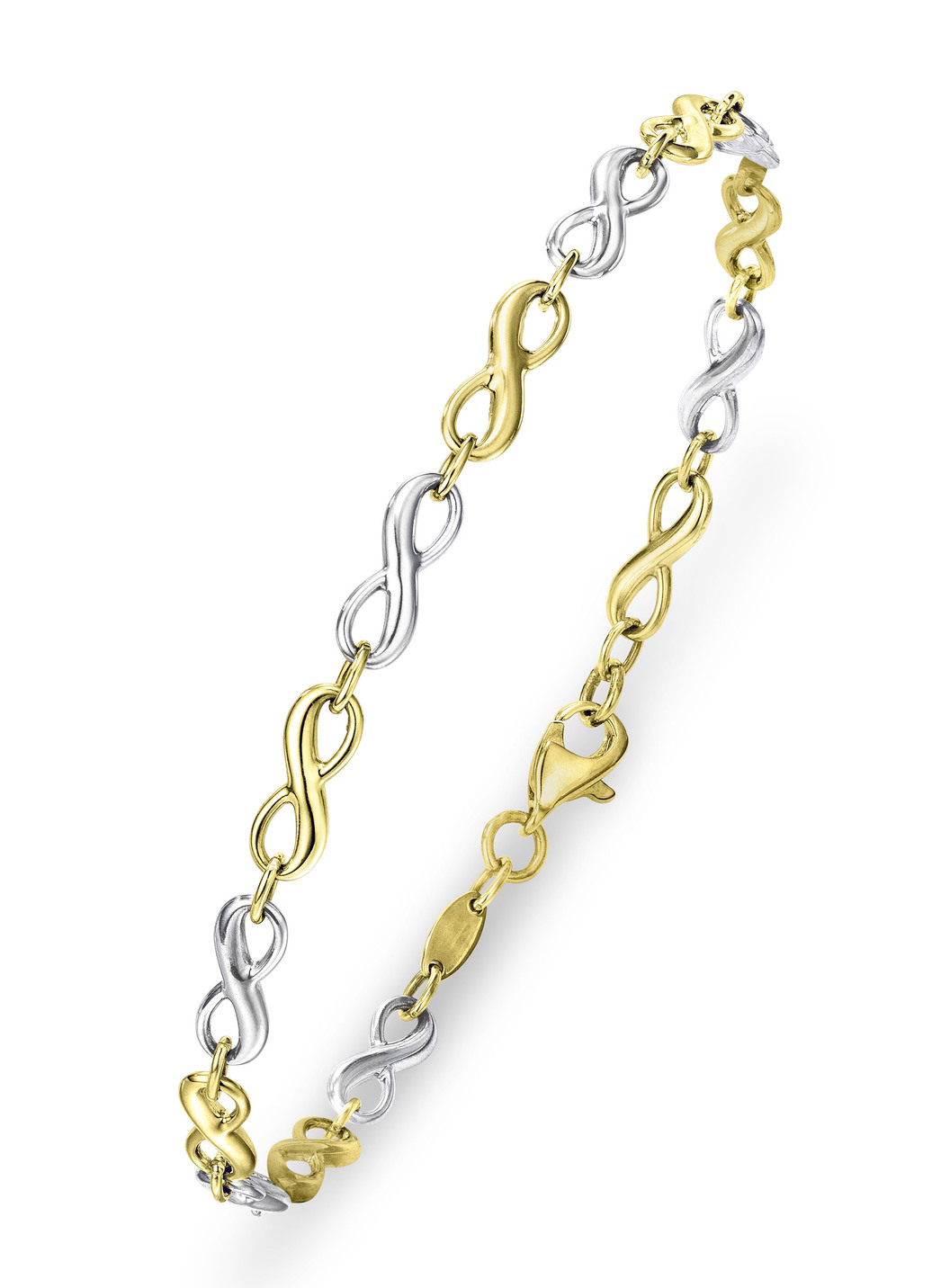 Bicolor-Armband mit Unendlichkeitssymbol
