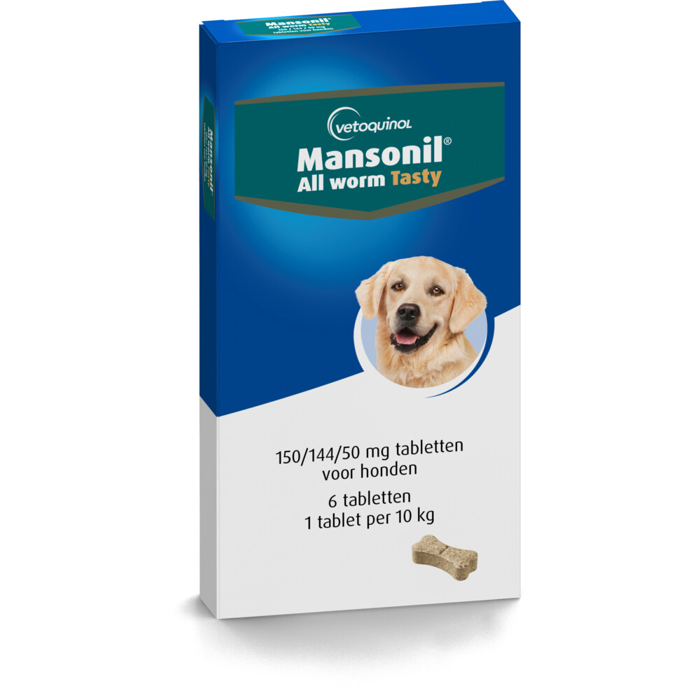 Mansonil All Worm Ontworming Tabletten Hond vanaf 2,5 kg6 stuks