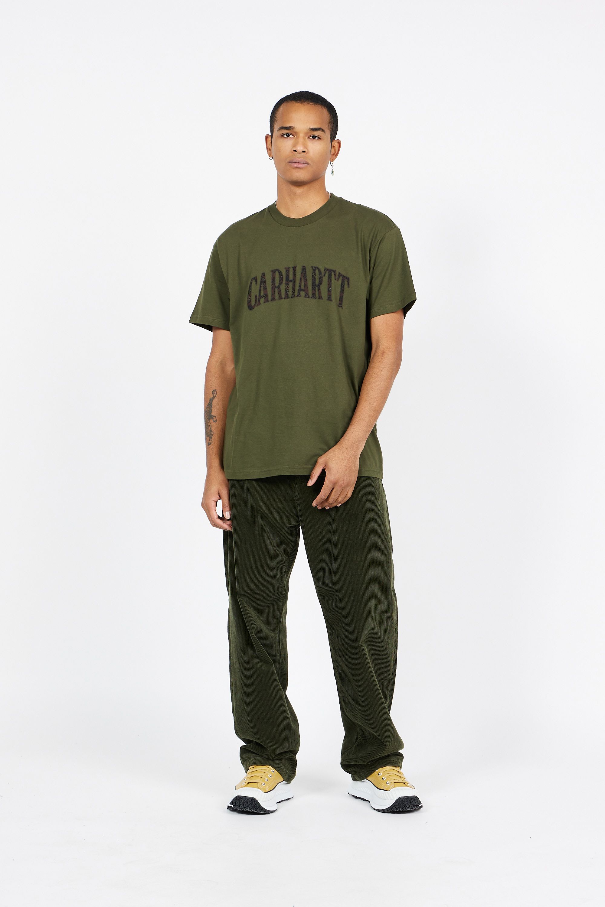CARHARTT WIP t-shirt  S/S Paisley Script T-Shirt Kaki
