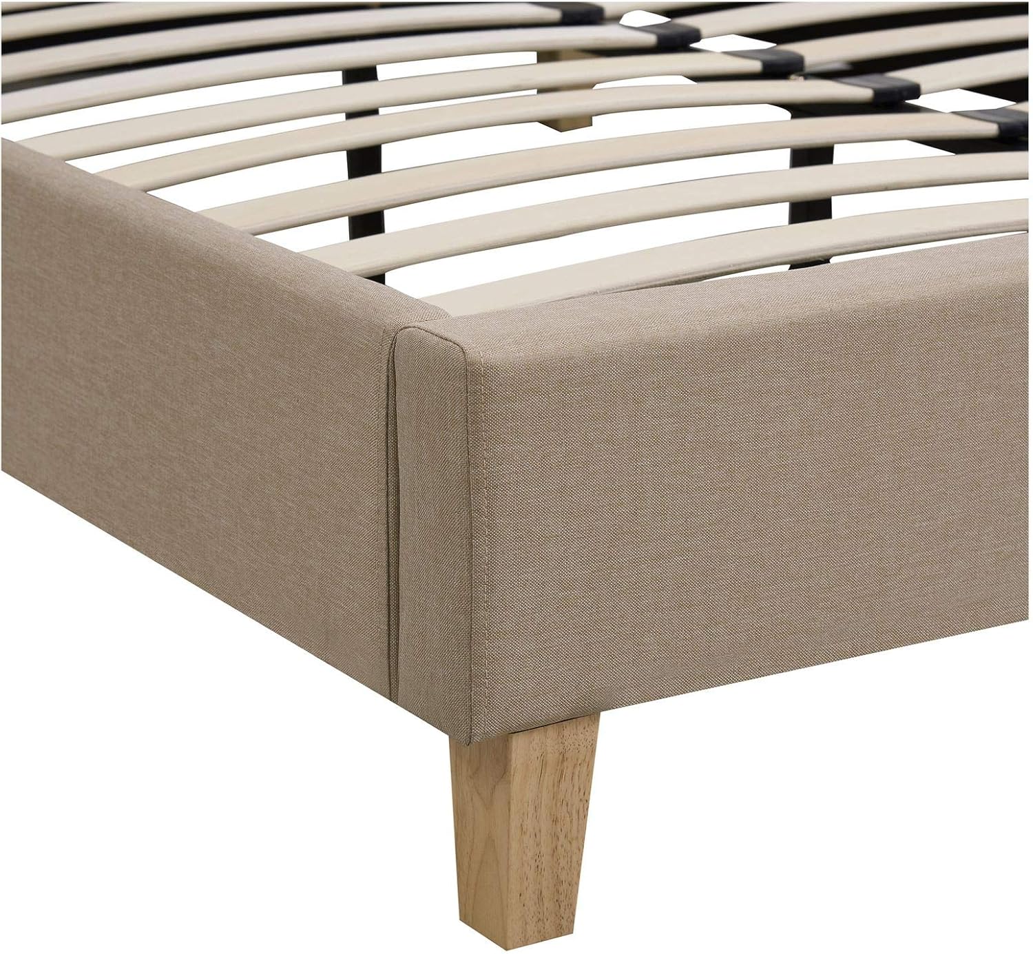 CARO-Möbel Polsterbett Anais Bettgestell Einzelbett 120x200 cm Designbett inklusive Lattenrost, Stoffbezug in beige