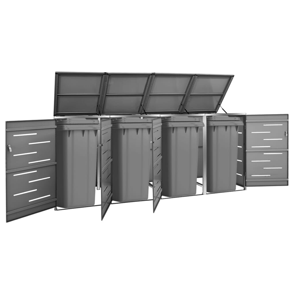 vidaXL Afvalcontainer 4-delig 276,5x77,5x112,5 cm staal