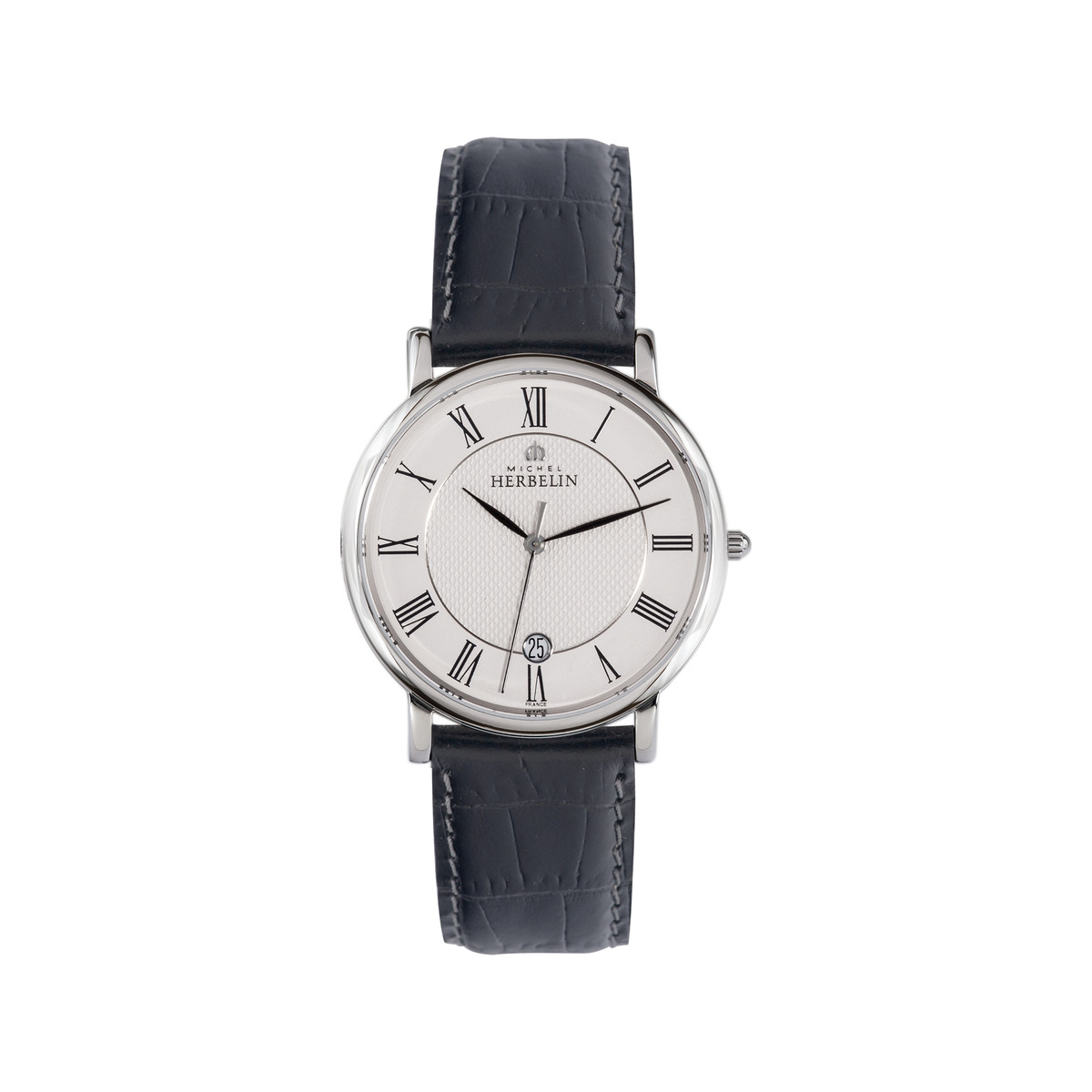 Montre Herbelin Classique homme acier bracelet cuir noir